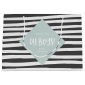 おお坊ちゃん！ツイン男の赤ちゃん感謝していギフトパーティー ラージペーパーバッグ (正面)