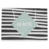 おお坊ちゃん！ツイン男の赤ちゃん感謝していギフトパーティー ラージペーパーバッグ (裏面)