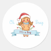 おお坊やのジンジャーブレッドのお母さん ラウンドシール (正面)