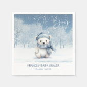 おお坊やの冬 | ウッドランド赤ちゃんシャワー編集可能 スタンダードカクテルナプキン (正面)