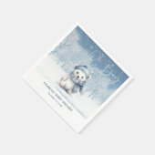 おお坊やの冬 | ウッドランド赤ちゃんシャワー編集可能 スタンダードカクテルナプキン (角)