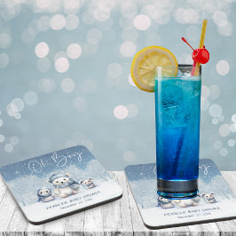 おお坊やの冬 | ウッドランド赤ちゃんシャワー コースター