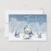 おお坊やの冬 | ウッドランド赤ちゃんシャワー サンキューカード (正面)