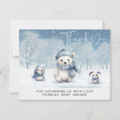 おお坊やの冬 | ウッドランド赤ちゃんシャワー サンキューカード (正面)