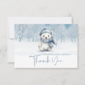 おお坊やの冬 | ウッドランド赤ちゃんシャワー サンキューカード (正面)