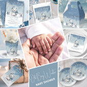 おお坊やの冬 | ウッドランド赤ちゃんシャワー スクエアペーパーコースター