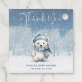 おお坊やの冬 | ウッドランド赤ちゃんシャワー フェイバータグ (裏面)