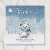 おお坊やの冬 | ウッドランド赤ちゃんシャワー フェイバータグ (正面)