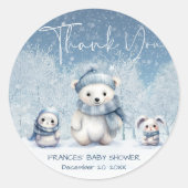おお坊やの冬 | ウッドランド赤ちゃんシャワー ラウンドシール (正面)