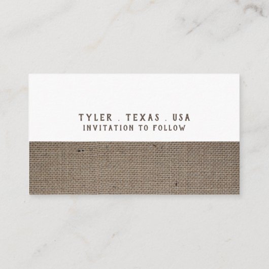 おお坊やBurlap Mustacheデートを保存 エンクロージャーカード (裏面)