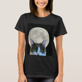 おお子猫と満月 Tシャツ