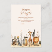 おお少年かわいいサファリ動物の緑のラッフルおむつ エンクロージャーカード (正面)