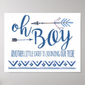 おお少年部族の赤ちゃんシャワーのサイン ポスター (正面)