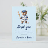 おお少年野球ベイビーシャワーかわいいクマ サンキューカード (スタンド正面)