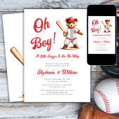 おお少年野球ベイビーシャワーかわいいクマ 招待状