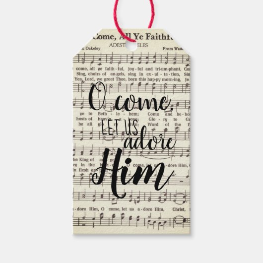 おお来、彼に贈り物のラベルを崇拝しよう ギフトタグ (正面)