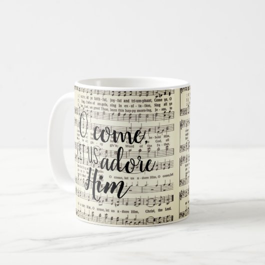 おお来、彼を崇拝しよう コーヒーマグカップ (正面左)