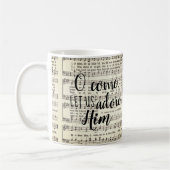 おお来、彼を崇拝しよう コーヒーマグカップ (左)