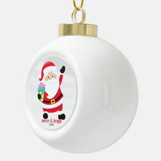 おお気に入りの前のパーソナライズされたクリスマスアイコン セラミックボールオーナメント (右)