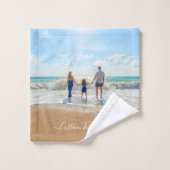 おお気に入りの客様のフォトバスタオルとカスタム文字 バスタオルセット (ウォッシュタオル)