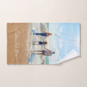 おお気に入りの客様のフォトバスタオルとカスタム文字 バスタオルセット (ハンドタオル)