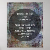 おお気に入りの客様の引用文カラフルはグランジ丸 ポスター (正面)