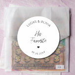 おお気に入りの結婚モダン菓子 ラウンドシール<br><div class="desc">キャンディお気に入りのーモダン結婚のラウンドクラシックステッカー</div>