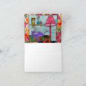 おお洒落おもしろいよび絵画猫のグリーティングカード カード (内部)