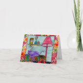 おお洒落おもしろいよび絵画猫のグリーティングカード カード (正面)