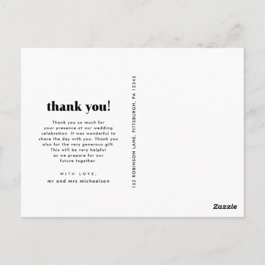 おお洒落結婚礼のタイポグラフィ2枚 ポストカード (裏面)