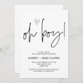 おお男の子かわいい赤ちゃんシャワーパーティーママに 招待状 (正面/裏面)