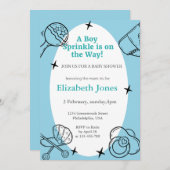 おお男の子がシャワーを浴びる 招待状 (正面/裏面)