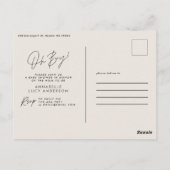 おお男の子のシャワーのスクリプトクリームエレガント ポストカード (裏面)