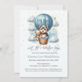 おお男の子の冒険が熱気球で子犬に始まる 招待状 (正面)