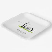 おお男の子サッカー男の子の赤ちゃんシャワー ペーパープレート (傾斜あり)