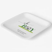 おお男の子サッカー男の子の赤ちゃんシャワー ペーパープレート (傾斜あり)