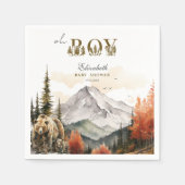 おお男の子素朴秋の森の熊ベビーシャワー スタンダードカクテルナプキン (正面)