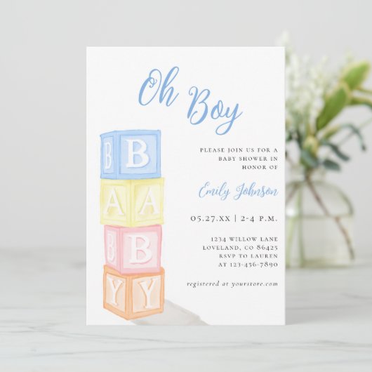 おお青可愛い赤ちゃんシャワー 招待状 (スタンド正面)