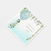 おお青気球の男の子の赤ちゃんシャワー緑 スタンダードランチョンナプキン (角)