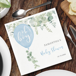 おお青気球の男の子の赤ちゃんシャワー緑 スタンダードランチョンナプキン