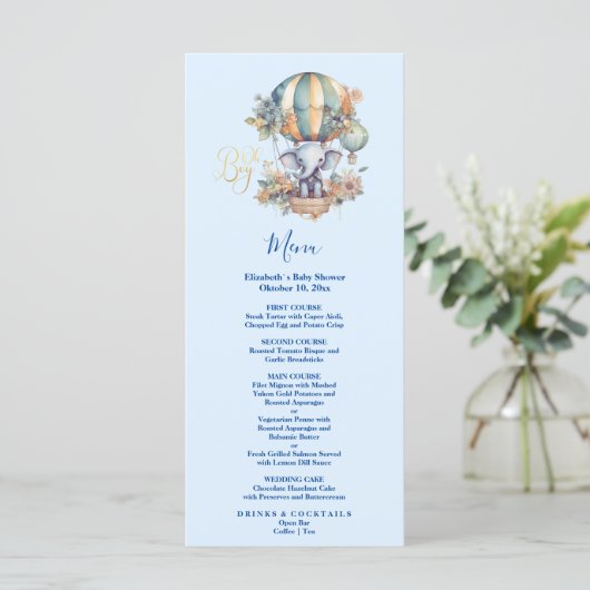 おお青水彩象の赤ちゃんシャワー メニュー (スタンド正面)