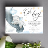 おお青黄色い象の赤ちゃんシャワー 招待状
