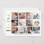 おお鹿さん、なんて1年なんだ ライムグリーンの写真コラージュ シーズンカード (正面)