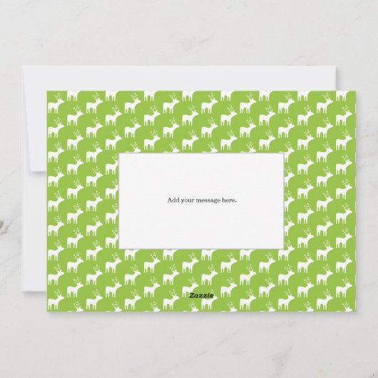 おお鹿さん、なんて1年なんだ ライムグリーンの写真コラージュ シーズンカード (裏面)