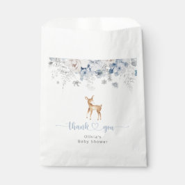 おお鹿その男の子の冬の青い赤ちゃんシャワー フェイバーバッグ