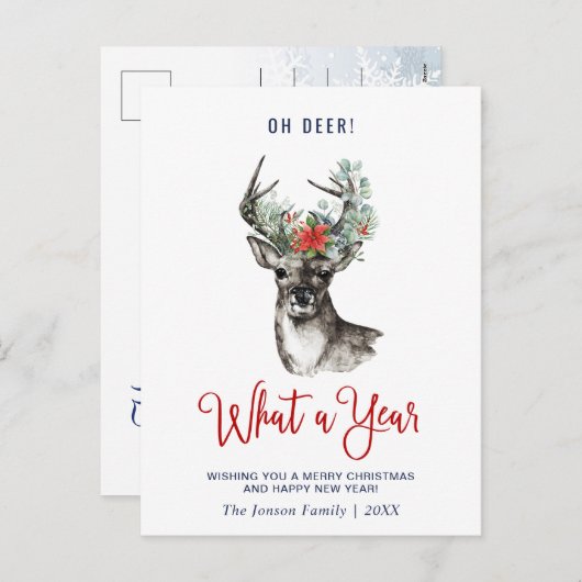 おお鹿なんて一年でクリスマスの祝辞を シーズンポストカード (正面/裏面)