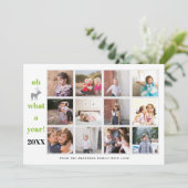 おお鹿なんて1年 ライムグリーンの写真コラージュ シーズンカード (スタンド正面)