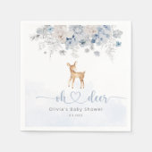 おお鹿の冬の青い男の子の赤ちゃんシャワー スタンダードカクテルナプキン (正面)