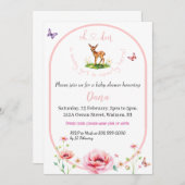 おお鹿もうすぐ赤ちゃんシャワー 招待状 (正面/裏面)