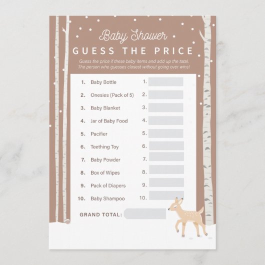 おお鹿-ベビーシャワーの値段を当てる! プログラム (正面)